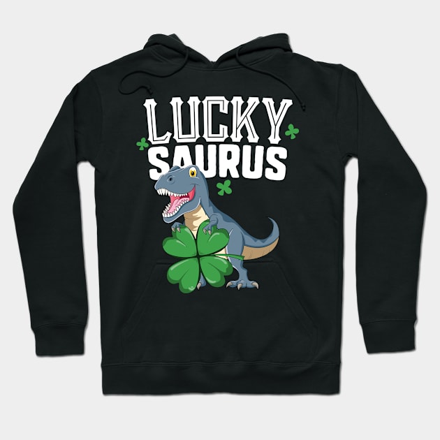 Lucky Saurus T Rex St Patricks Day T-Shirt Pat Trex Kids Hoodie by 14thFloorApparel